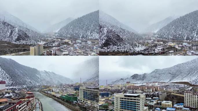 长视频，改动性强，西藏下过雪的左贡县