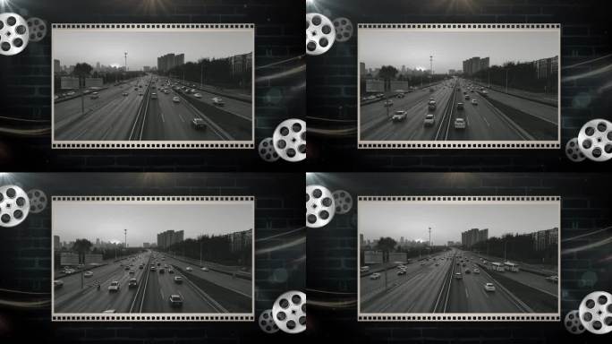 经典历史复古怀旧黑白电影胶片放映机视频框