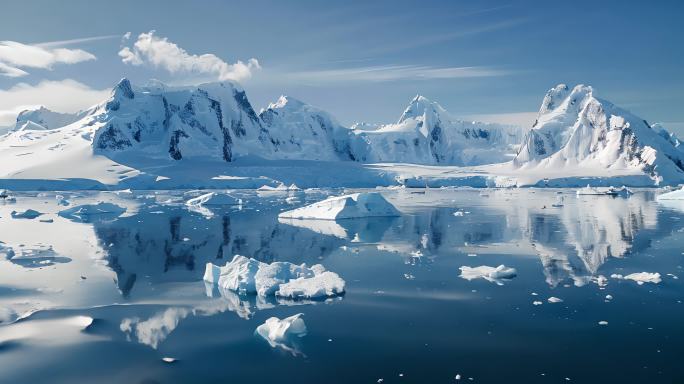 冰川冰山漂浮在海面