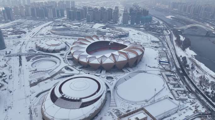 兰州城市冬季雪景航拍合集