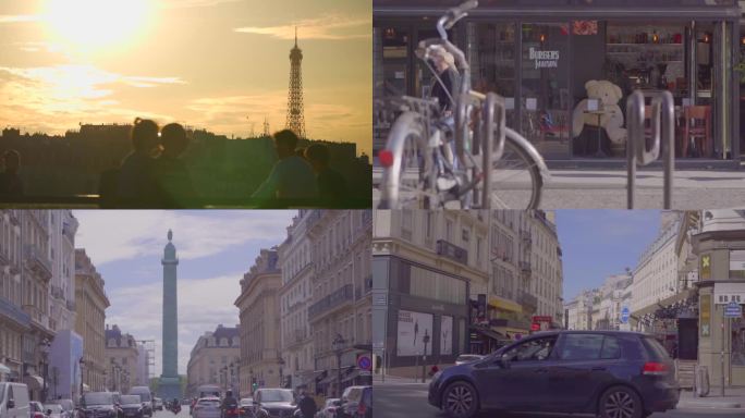 欧洲法国巴黎街景 氛围感人文视频素材