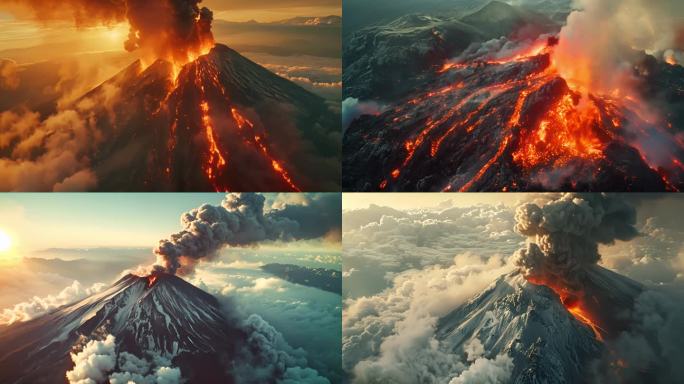 火山爆发火山喷发