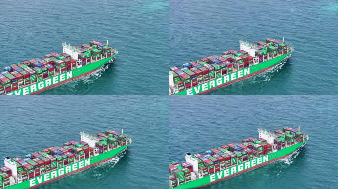 长荣海运400米集装箱货轮航行-11