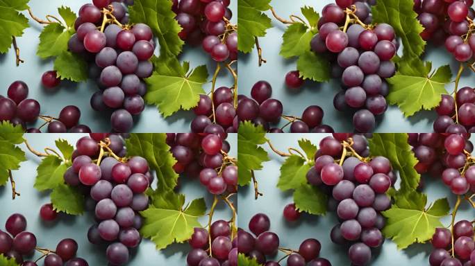 枝头上丰收成熟的葡萄