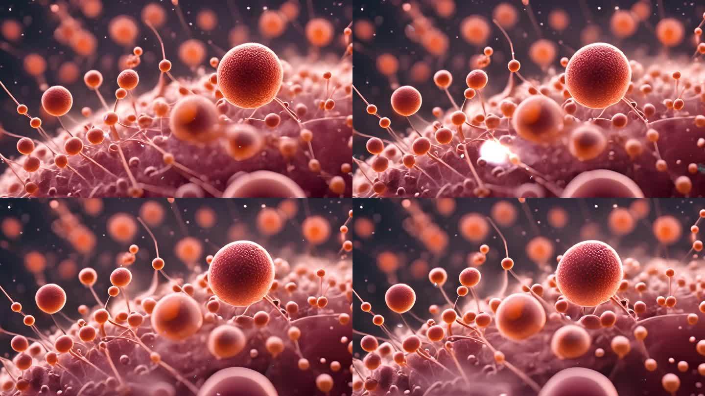 【4K素材】细胞微观结构 细胞病毒细菌