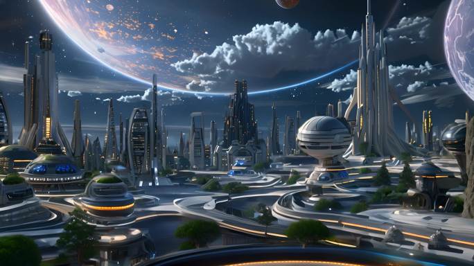 未来城市智慧城市数字城市科幻建筑