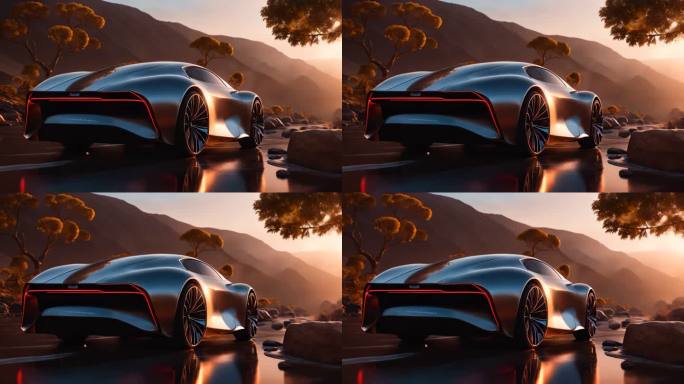 高端概念车未来汽车新能源车设计场景展示