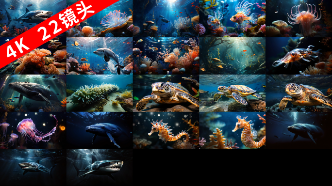22个海底生物植物动物珊瑚海鱼深海海洋