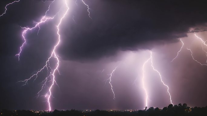 闪电天气特写素材风暴雷电自然气候