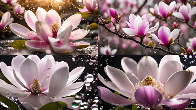 玉兰花 水珠 春