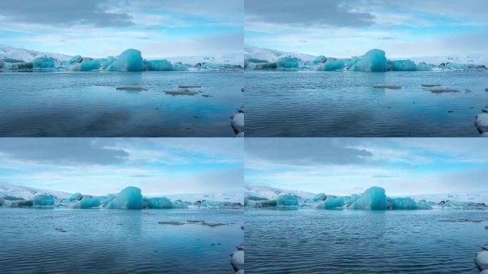 冰岛北极圈瓦特冰川国家公园蓝冰冰川延时