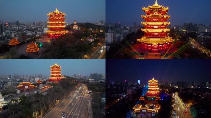 【4k合集】武汉市黄鹤楼夜景航拍（4）