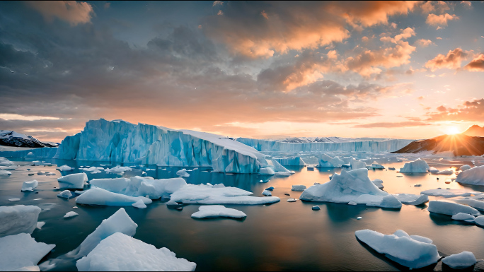 南极冰川 冰天雪地 冰山 冰融化【集合】