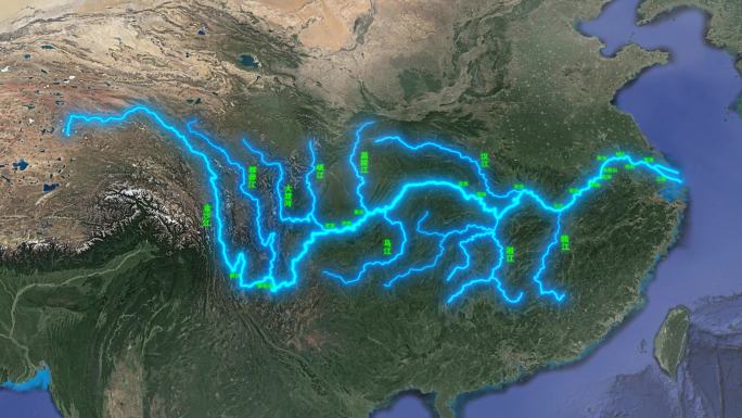 4K长江水系地图