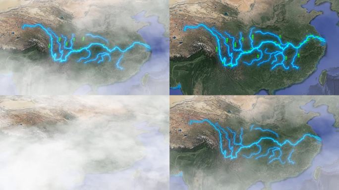 4K长江水系地图