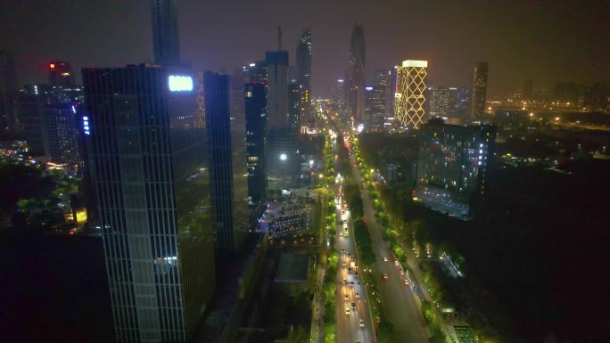 杭州萧山区钱江世纪城市心北路夜景视频素材