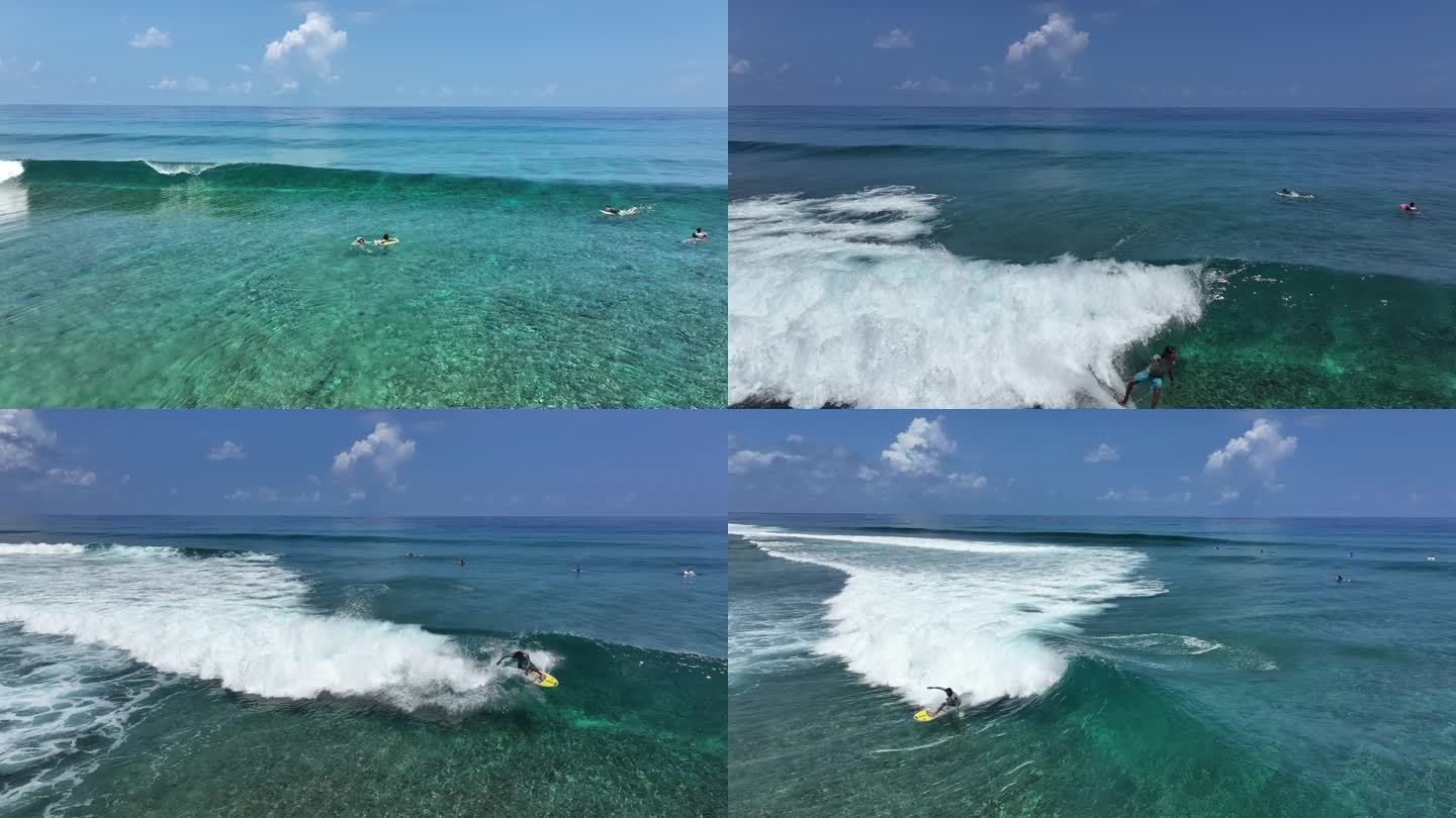 马尔代夫冲浪航拍