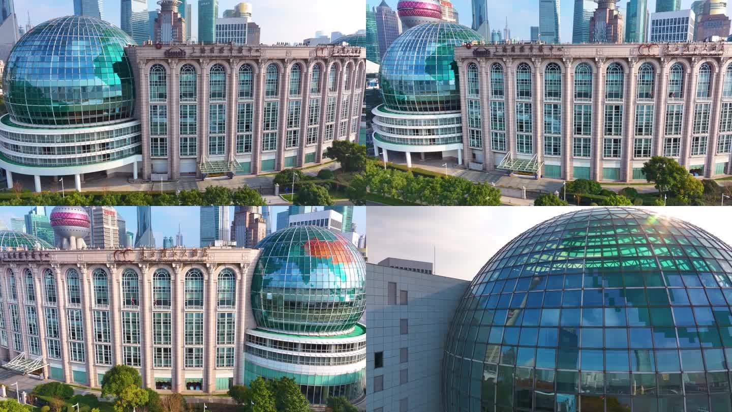 上海国际会议中心陆家嘴航拍浦东新区东方滨