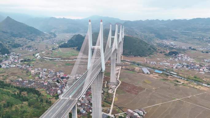 4k航拍湖南郴州赤石特大桥