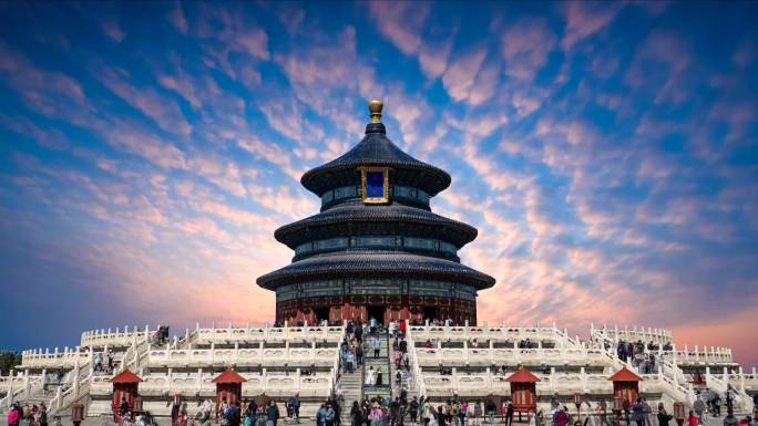 北京天坛公园祈年殿古建筑延时摄影