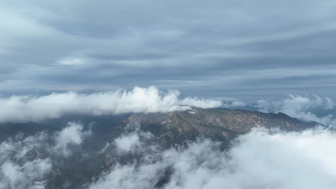 蒙山景区 平邑县寿星 穿云航拍蒙山素材