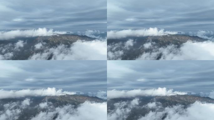 蒙山景区 平邑县寿星 穿云航拍蒙山素材