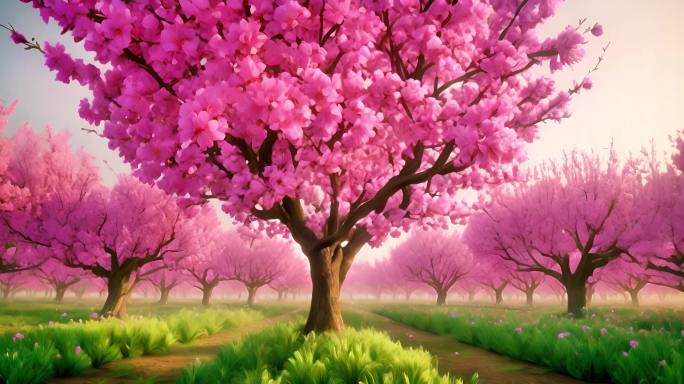春天桃花 盛开 花朵 春暖花开 春天空镜