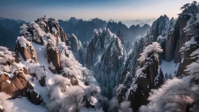 黄山松树 黄山风景   大雪 雪景