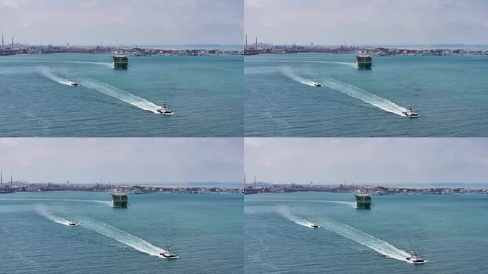 长荣海运400米集装箱货轮航行-1