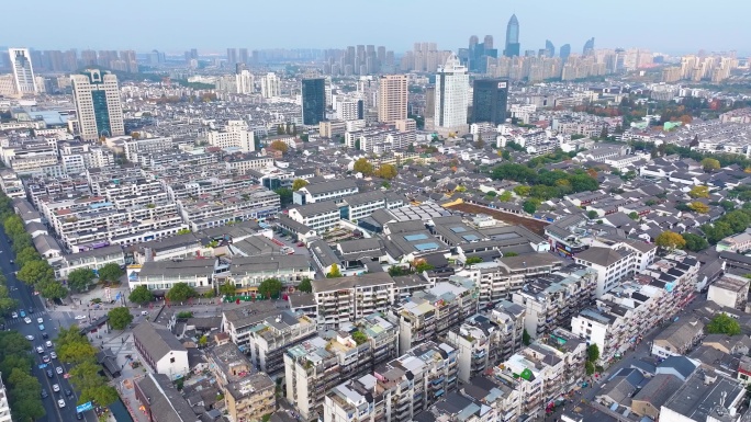 浙江绍兴越城区航拍城市风景风光素材