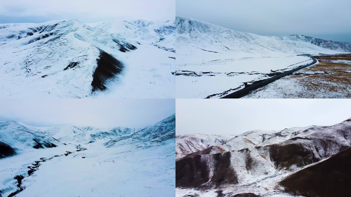 雪山群山 白雪山 下雪 雪景 自然风景