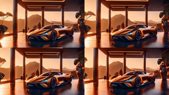 科技未来感汽车概念汽车动画视频建筑展示