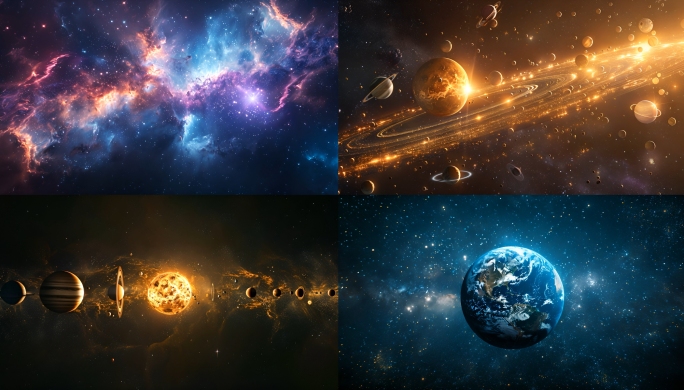 【4K高清】宇宙银河太阳系行星大合集