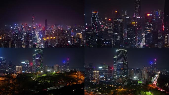 深圳夜晚夜景都市繁华