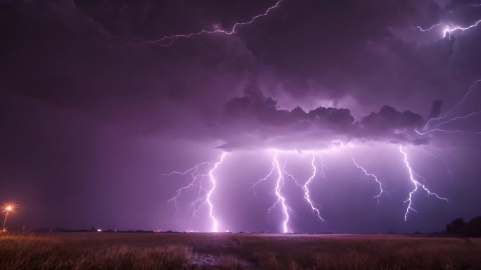 闪电天气特写素材风暴雷电自然气候