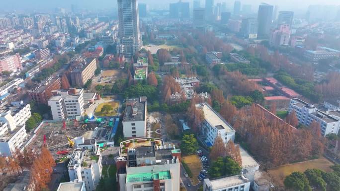 上海复旦大学邯郸校区航拍校园风景风光素材