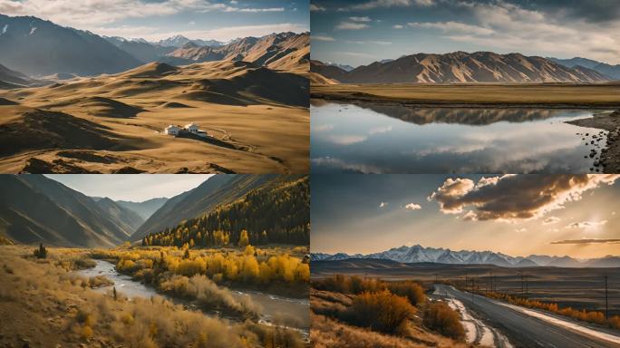 新疆风景自然风光高原景观新疆喀纳斯的秋色
