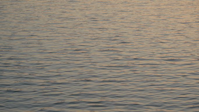 傍晚夕阳下湖面的水波纹