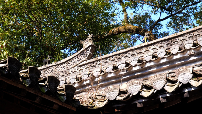 篁岭 婺源 竹山书院 徽派建筑 古代屋檐