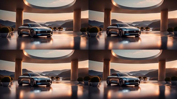科技未来感汽车概念汽车动画视频建筑展示