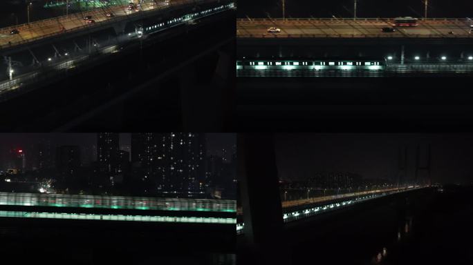 重庆李家沱大桥夜景航拍