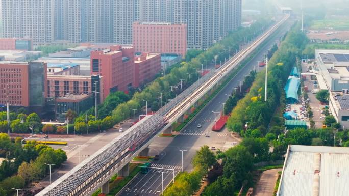 航拍许昌魏武大道郑许市域铁路