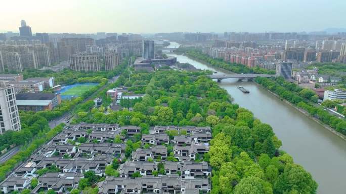 杭州市拱墅区拱宸桥高楼大厦航拍城市风景视