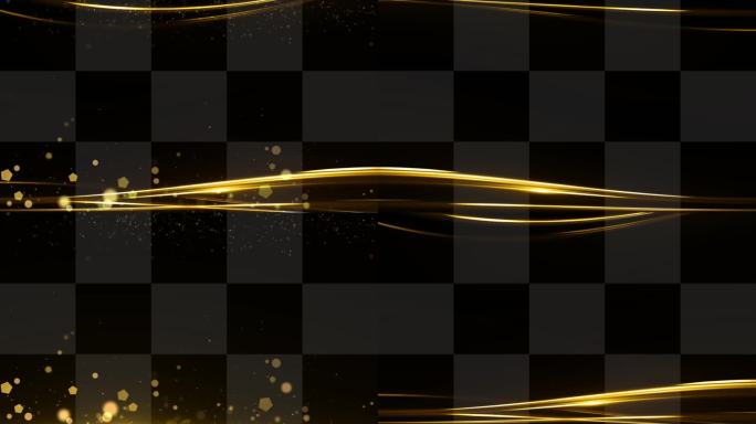 4K金色边框线条粒子通道循环视频AE模板