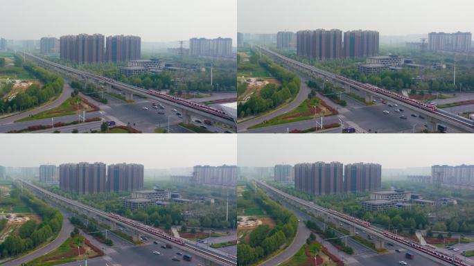 航拍许昌魏武大道郑许市域铁路