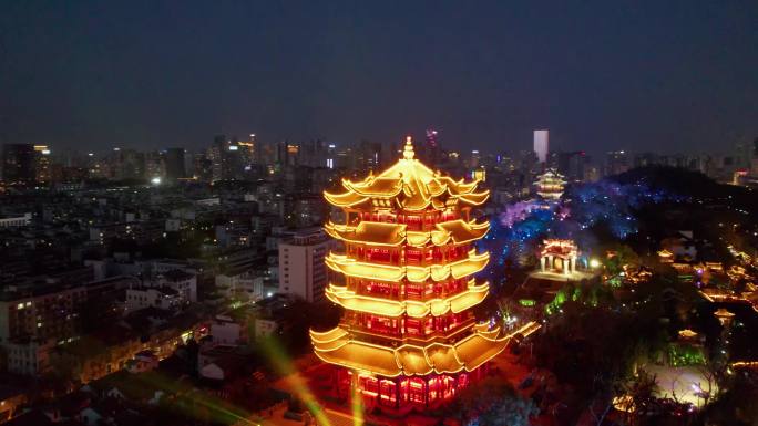 【4k合集】武汉市黄鹤楼夜景航拍（3）