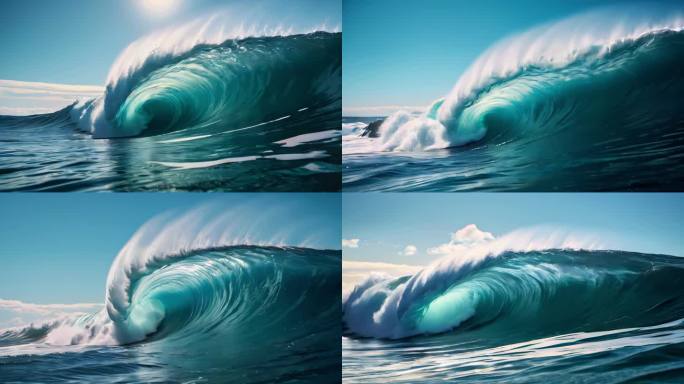 （合集）大浪波浪滔天汹涌大海海浪慢镜头