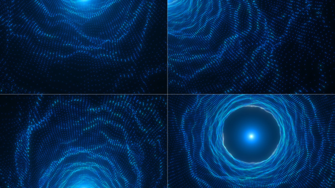 四款循环蓝色波浪粒子