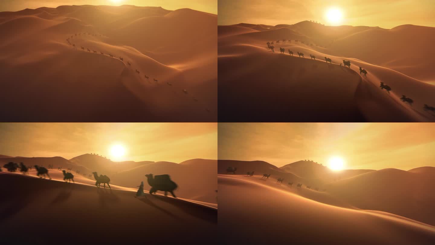 沙漠 一带一路 丝绸之路 骆驼
