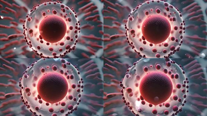 【4K素材】细胞吞噬 细胞核细胞病毒结构